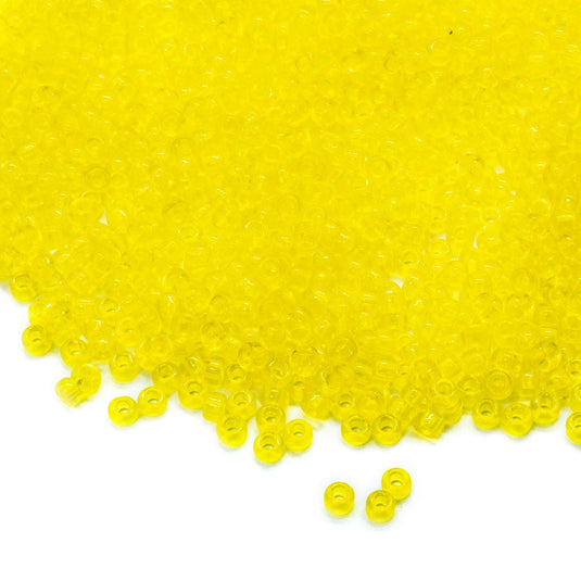 Miyuki Rocailles Round Transparent Seed Beads 11/0 Yellow - Affordable Jewellery Supplies