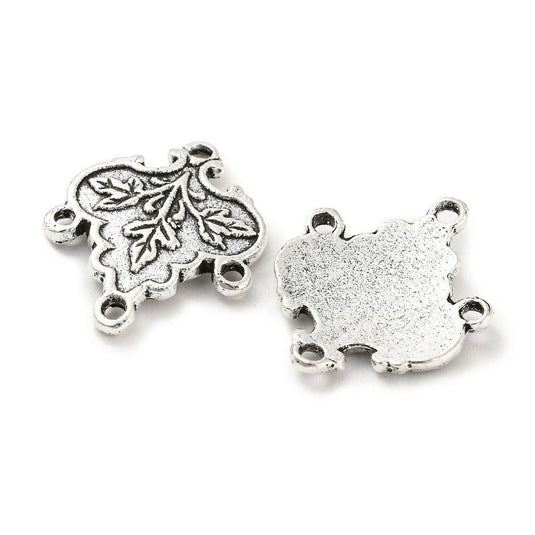 Alloy Leaf Connector 22mm x 17mm x 2mm Antique Silver - Affordable Jewellery Supplies