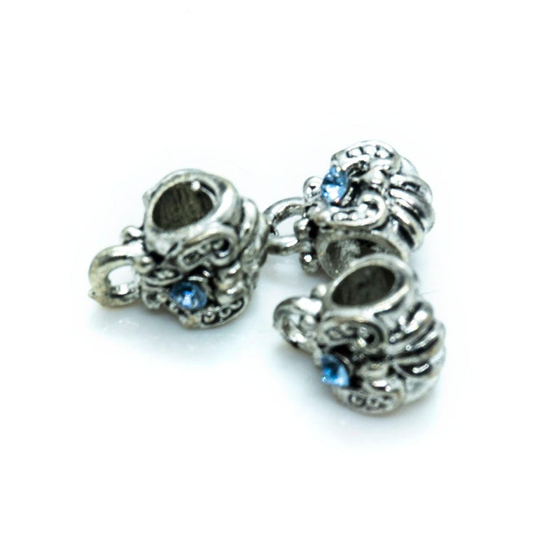 Load image into Gallery viewer, Barrel with Loop &amp; Swarovski 7mm Aquamarine - Affordable Jewellery Supplies
