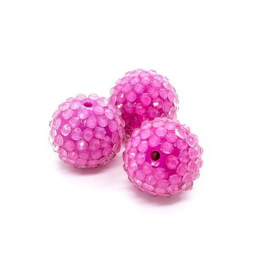 Bubblegum Resin Rhinestone Ball 20mm x 18mm Camelia - Affordable Jewellery Supplies