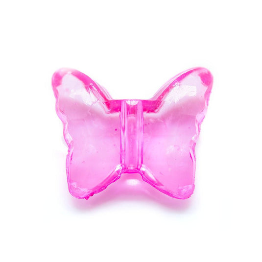 Acrylic Butterfly Bead 15mm x 13mm Hot Pink - Affordable Jewellery Supplies