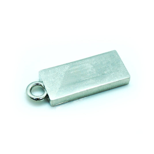 Rectangle Pendant with Loop 25mm x 10mm x 3mm Silver - Affordable Jewellery Supplies