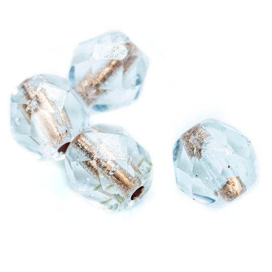 Czech Glass Pressed Faceted Bead with Coloured Lining 6mm Crystal Copper - Affordable Jewellery Supplies