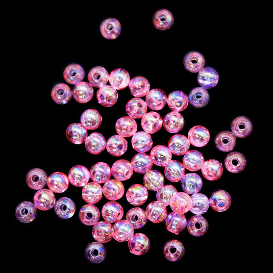 Eco - Friendly Transparent Beads 4mm Bright Coral - Affordable Jewellery Supplies