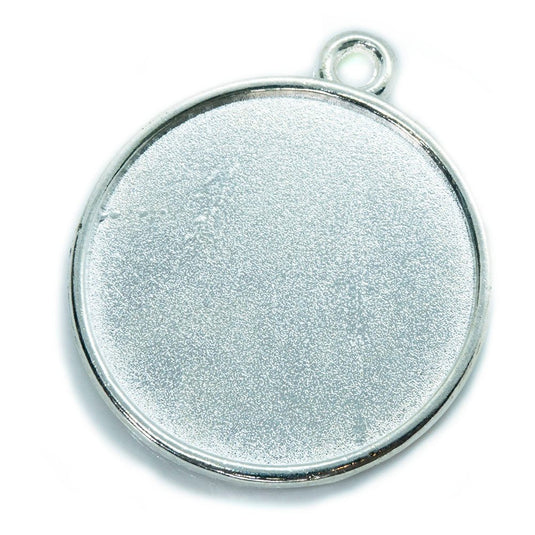 Large Tibetan Style Pendant Cabochon Setting 34mm x 30mm x 4.5mm Silver - Affordable Jewellery Supplies
