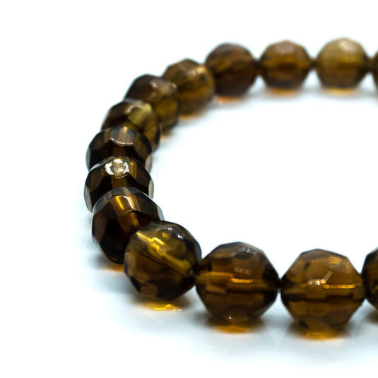 Chinese Crystal Faceted Glass Beads 12mm x 34cm length Topaz - Affordable Jewellery Supplies
