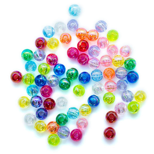 Eco - Friendly Transparent Beads 4mm Bright Coral - Affordable Jewellery Supplies