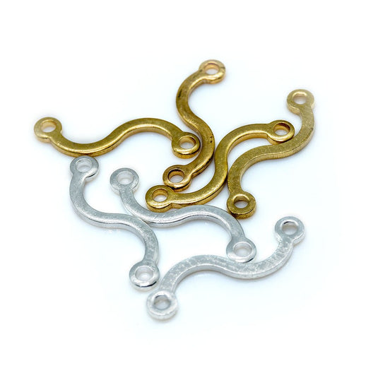 Link Connector Flat Wave 15mm x 4mm Gold - Affordable Jewellery Supplies