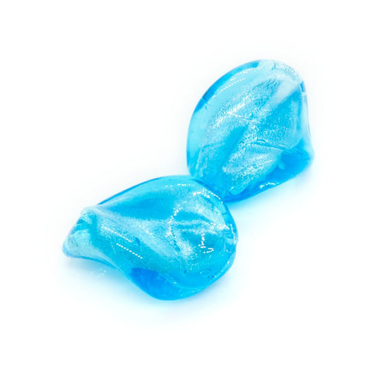 Lampworked Glass Twist Beads 18mm x 15mm Turquoise - Affordable Jewellery Supplies