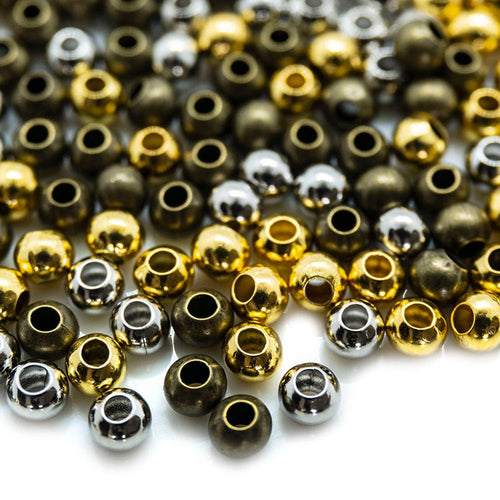 Smooth Round Seamed Spacer Bead 3mm Platinum - Affordable Jewellery Supplies