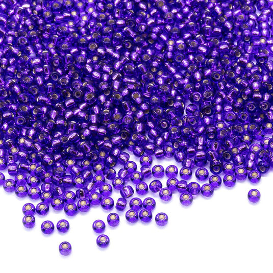 Miyuki Rocailles Silver Lined Seed Beads 11/0 Sapphire AB - Affordable Jewellery Supplies