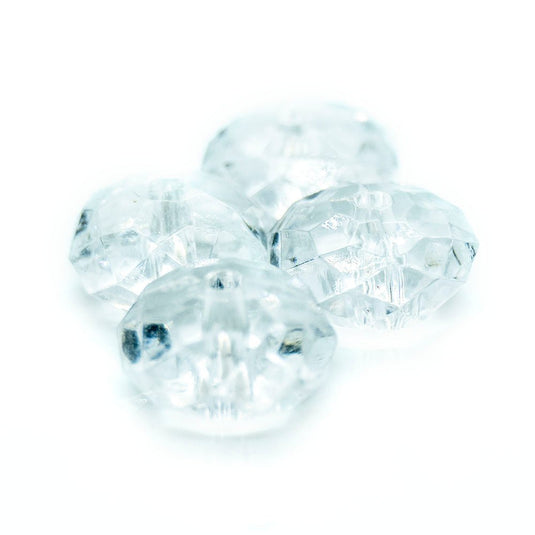 Acrylic Faceted Rondelle 12mm x 7mm Clear - Affordable Jewellery Supplies
