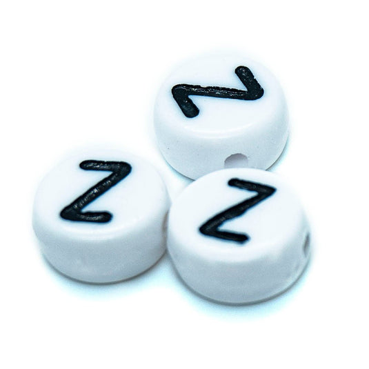 Acrylic Alphabet and Number Beads 7mm Number 0 - Affordable Jewellery Supplies