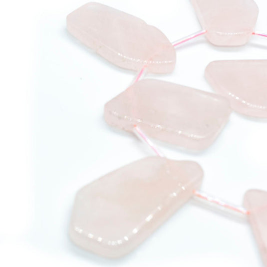Gemstone Flake Beads 45cm length Rose quartz - Affordable Jewellery Supplies