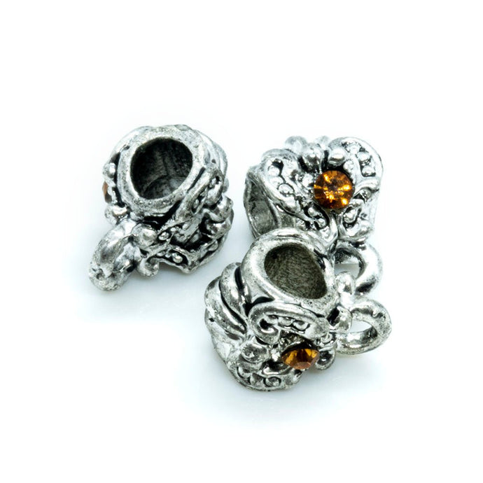 Barrel with Loop & Swarovski 7mm Topaz - Affordable Jewellery Supplies