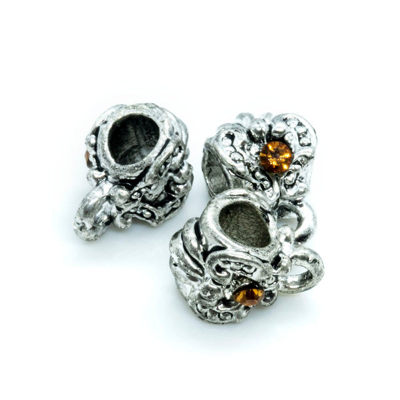 Load image into Gallery viewer, Barrel with Loop &amp; Swarovski 7mm Topaz - Affordable Jewellery Supplies
