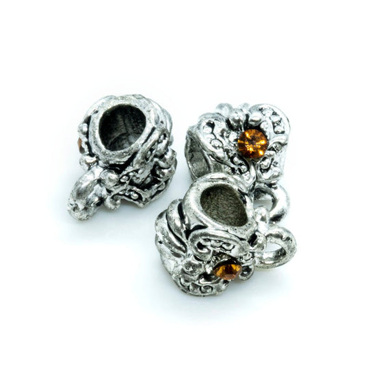 Barrel with Loop & Swarovski 7mm Topaz - Affordable Jewellery Supplies
