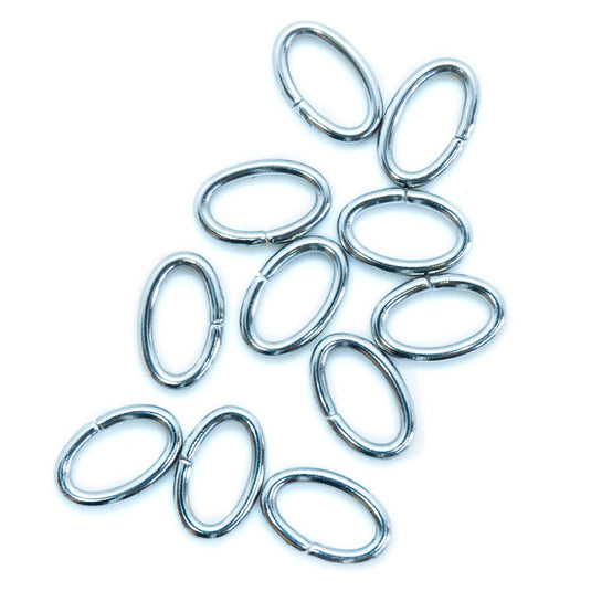 304 Stainless Steel Oval Jump Rings 8mm x 5mm x 1mm Stainless Steel - Affordable Jewellery Supplies