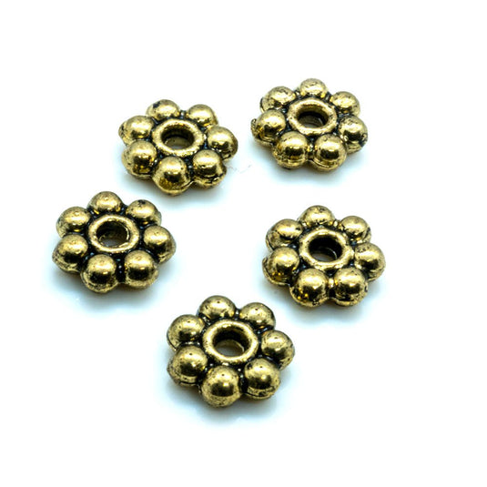 Beaded Rondelle 6mm x 1mm Antique Gold - Affordable Jewellery Supplies