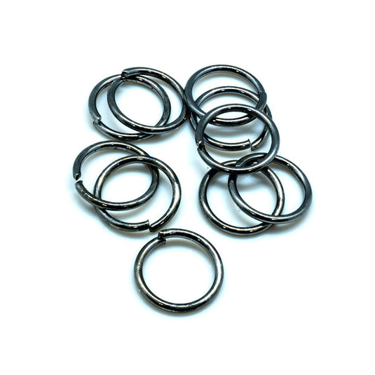 Jump Rings Round 5 10mm x 1.2mm Black plated - Affordable Jewellery Supplies