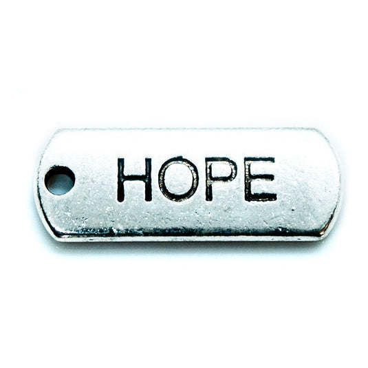 Inspirational Message Pendant 21mm x 8mm x 2mm Hope - Affordable Jewellery Supplies