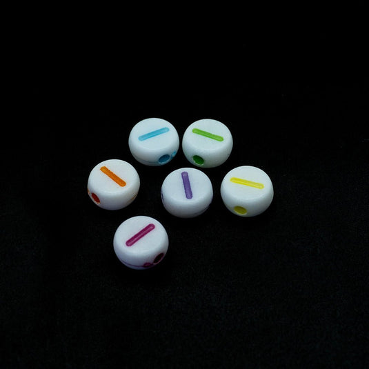 Pastel Acrylic Number Beads 7mm x 3mm One - Affordable Jewellery Supplies