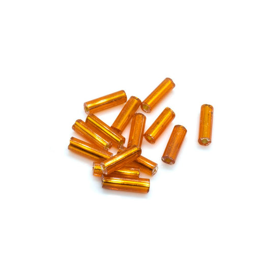 Bugle Beads 6.35mm Dark orange - Affordable Jewellery Supplies