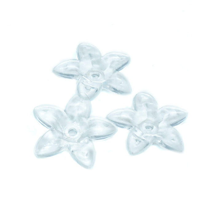 Acrylic Flower 17mm x 16.5mm Clear - Affordable Jewellery Supplies