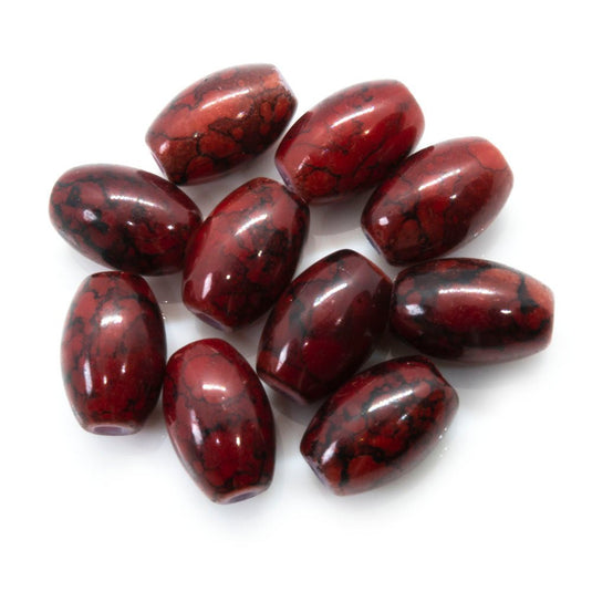 Glass Oval with Veining 11mm x 7mm Brick - Affordable Jewellery Supplies