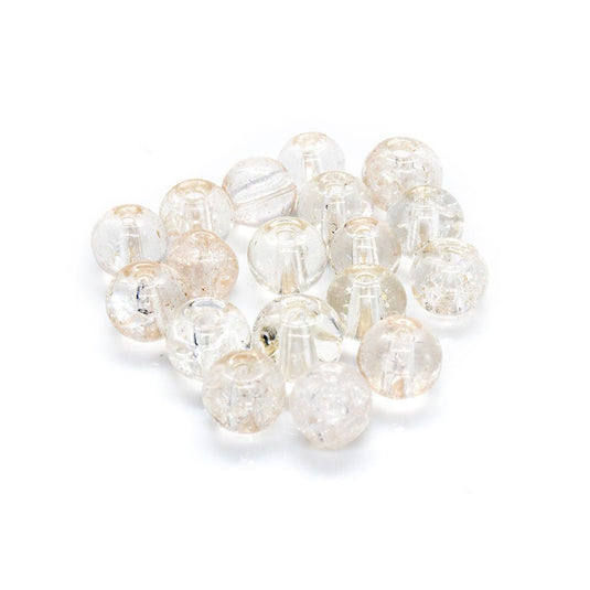 Glass Crackle Beads 6mm Crystal - Affordable Jewellery Supplies