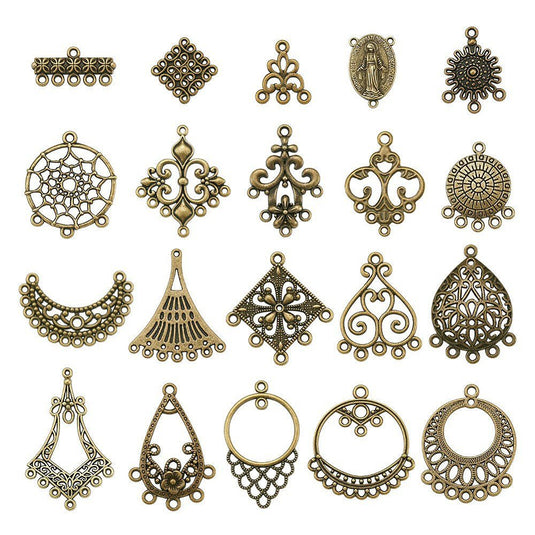 Mixed Shape Connector Set Antique Bronze - Affordable Jewellery Supplies