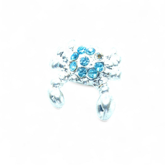 Green European Crab Bead 16mm x 16mm Blue - Affordable Jewellery Supplies