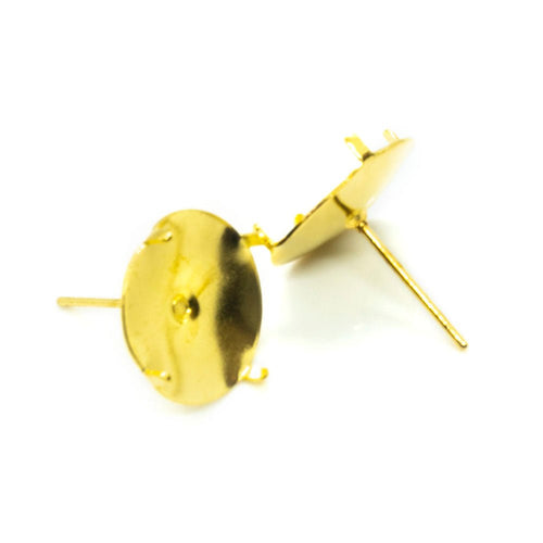Earring Setting Stud 13mm Gold - Affordable Jewellery Supplies