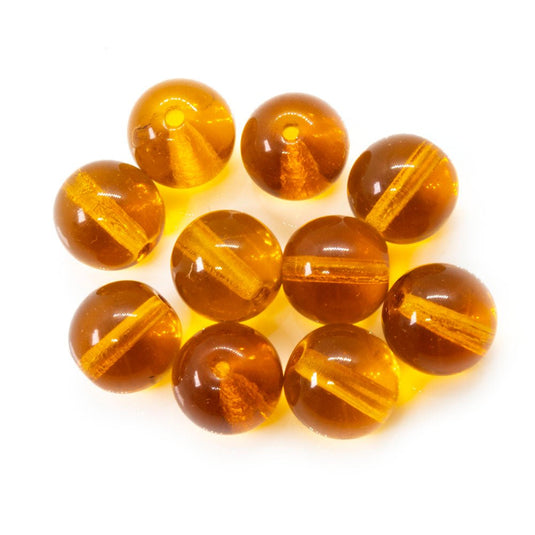 Czech Glass Druk Round 8mm Topaz - Affordable Jewellery Supplies