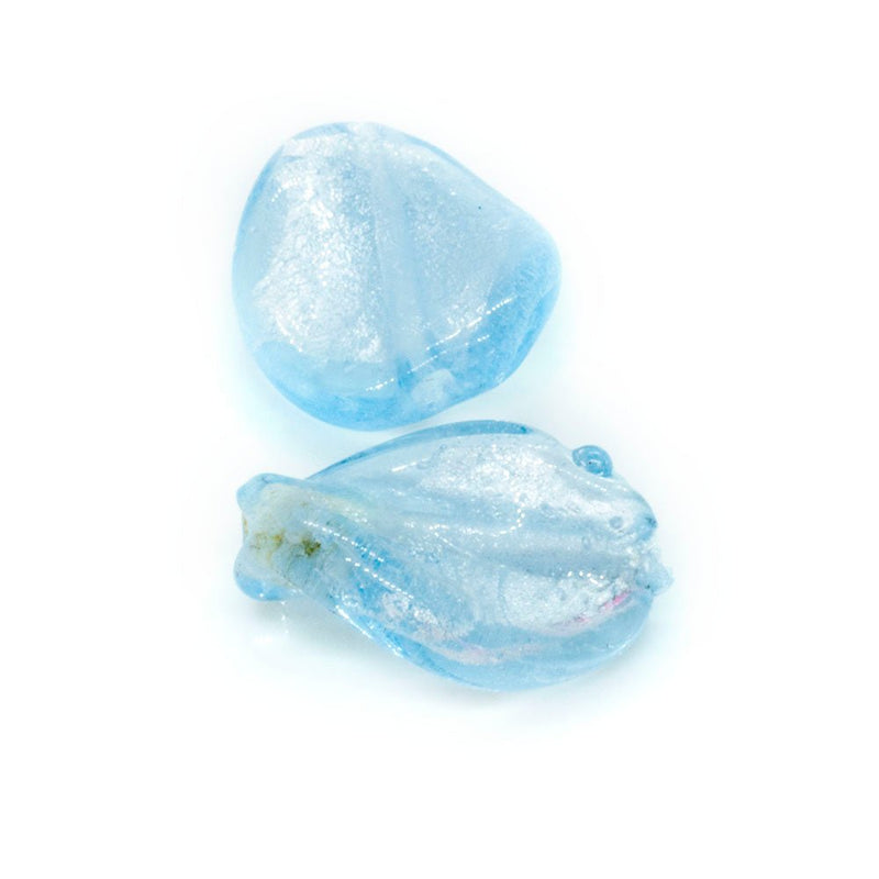 Load image into Gallery viewer, Lampworked Glass Twist Beads 18mm x 15mm Light blue - Affordable Jewellery Supplies
