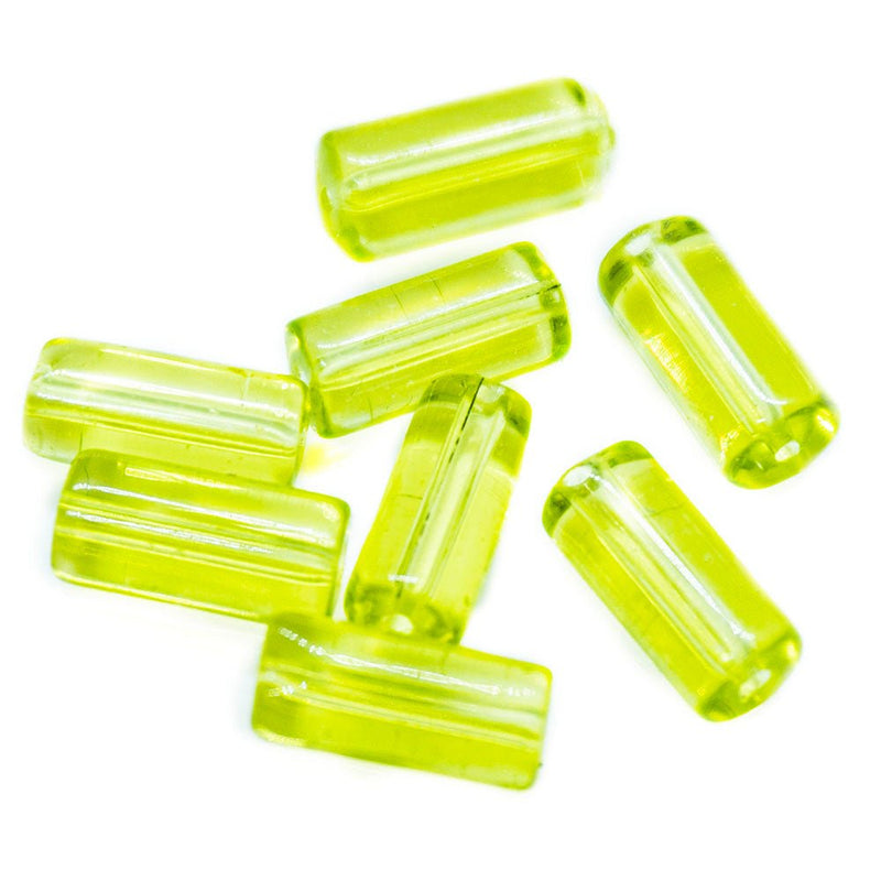 Load image into Gallery viewer, Glass Cylinder 9mm x 4mm Yellow - Affordable Jewellery Supplies

