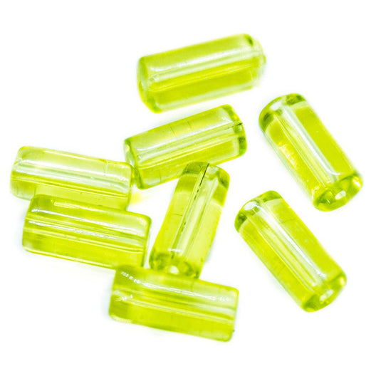 Glass Cylinder 9mm x 4mm Yellow - Affordable Jewellery Supplies