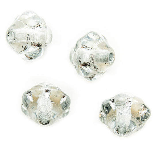 Czech Glass Spinner 6mm x 6mm Crystal Silver - Affordable Jewellery Supplies