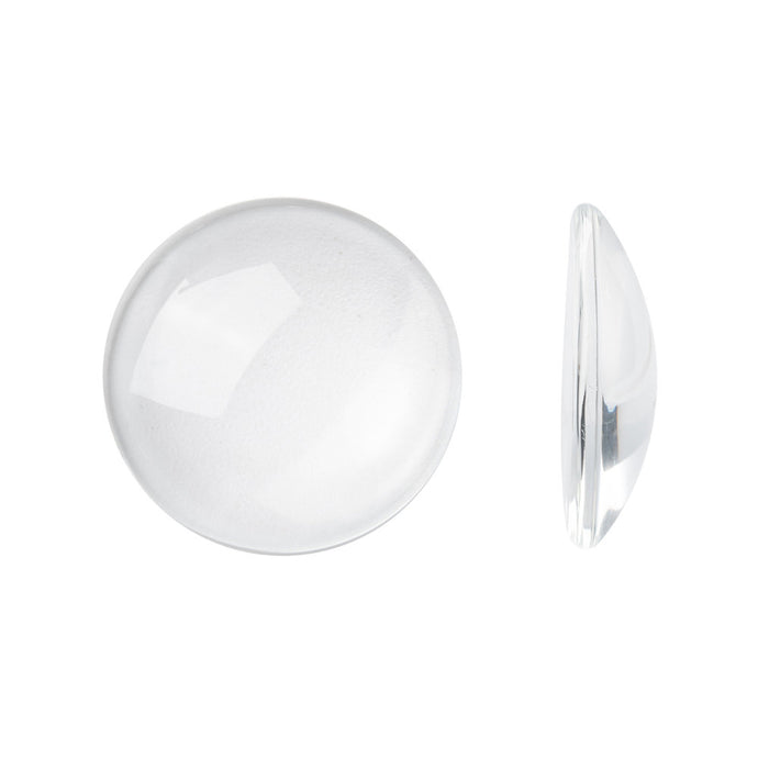 Transparent Glass Cabochons Half Round Dome 18mm x 5mm Transparent - Affordable Jewellery Supplies