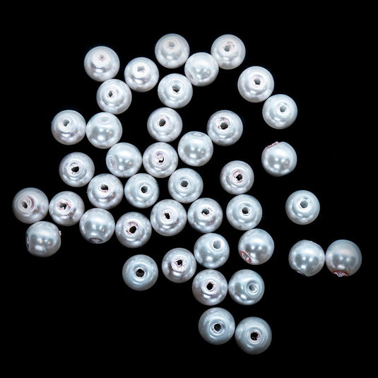 Coloured Glass Pearl Beads 6mm Baby Pink - Affordable Jewellery Supplies