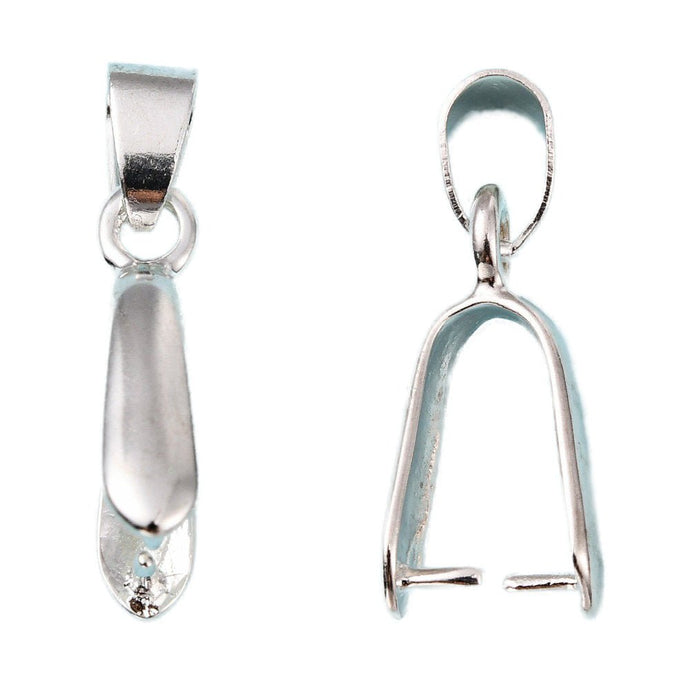 Pinch Bail with Loop 25mm Silver - Affordable Jewellery Supplies