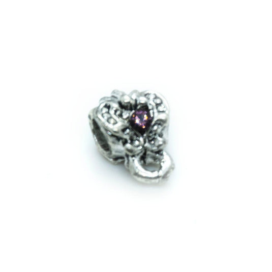 Barrel with Loop & Swarovski 7mm Light Amethyst - Affordable Jewellery Supplies
