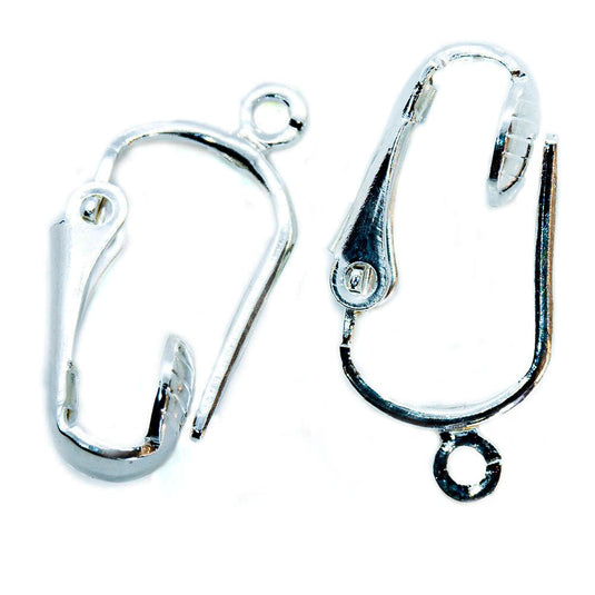 Clip - on Earring With Loop 20mm x 10mm Silver - Affordable Jewellery Supplies