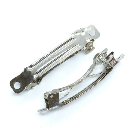 Hairclip Barrette Finding 39mm x 6mm x 5mm Silver - Affordable Jewellery Supplies