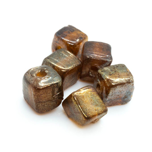 Glass Rectangle 6mm x 4mm Bronze - Affordable Jewellery Supplies