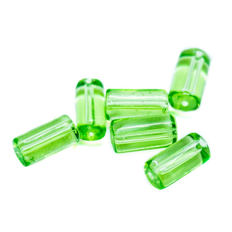 Load image into Gallery viewer, Glass Cylinder 9mm x 4mm Green - Affordable Jewellery Supplies
