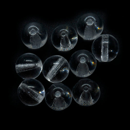 Czech Glass Druk Round 8mm Crystal - Affordable Jewellery Supplies