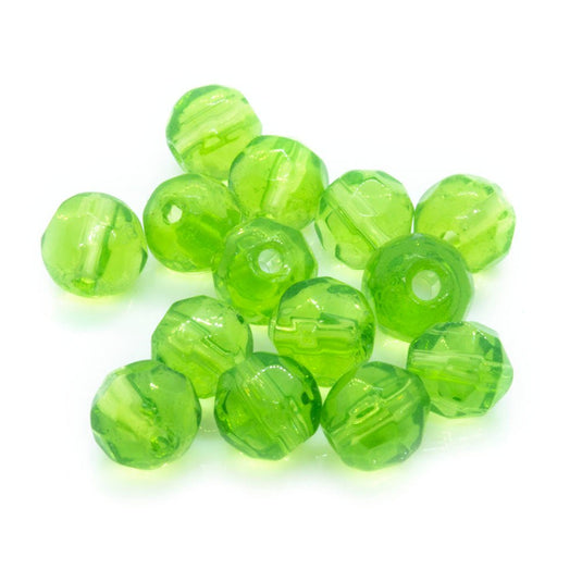 Crystal Glass Faceted Round 4mm Green - Affordable Jewellery Supplies