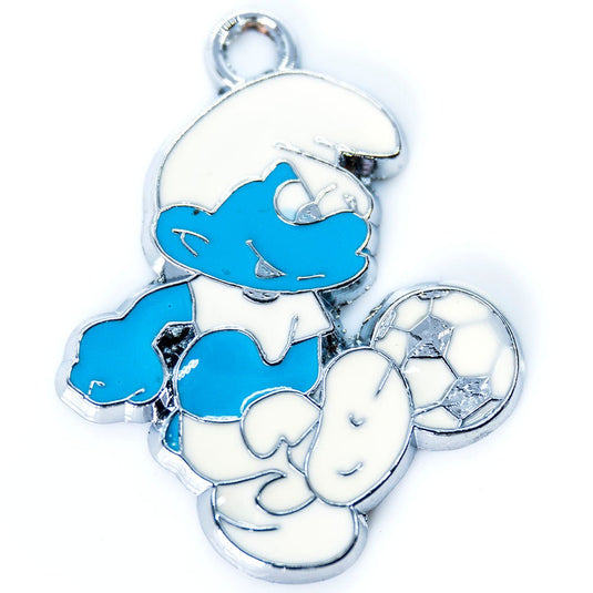 Smurf Enamel Pendant 35mm P - Affordable Jewellery Supplies