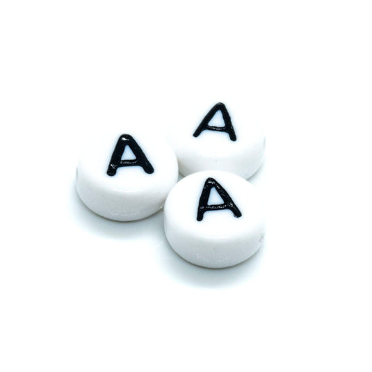 Acrylic Alphabet and Number Beads 7mm Letter A - Affordable Jewellery Supplies